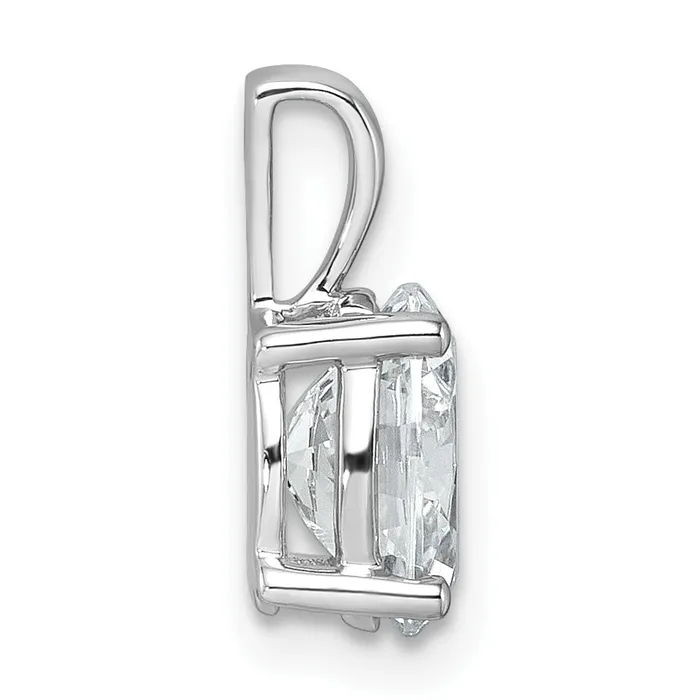 14k White Gold 1 12 Ct Lab Grown Diamond VSSI G Oval Four Prong Pendant Goldia Necklaces