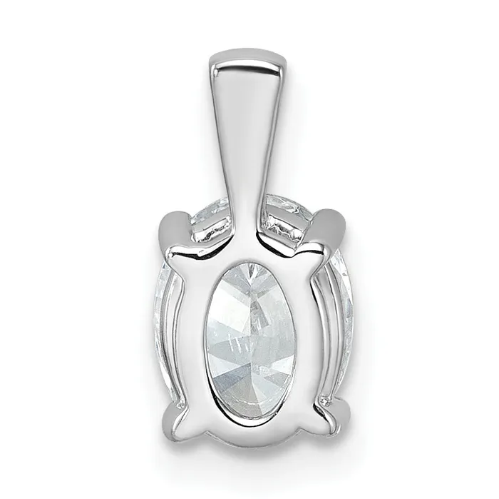 14k White Gold 1 12 Ct Lab Grown Diamond VSSI G Oval Four Prong Pendant Goldia Necklaces
