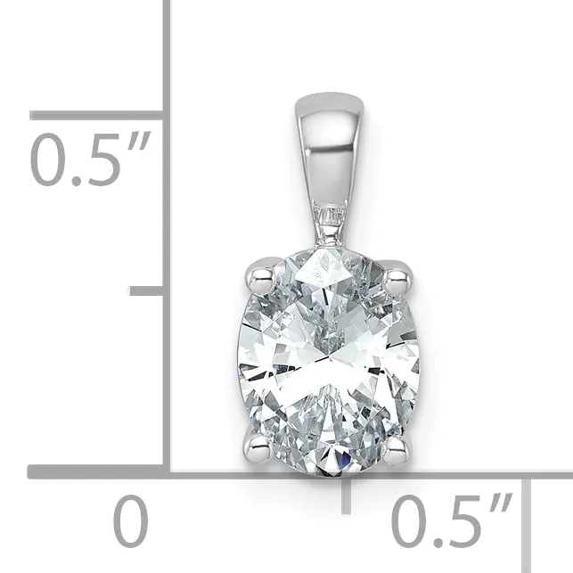 14k White Gold 1 12 Ct Lab Grown Diamond VSSI G Oval Four Prong Pendant Goldia Necklaces