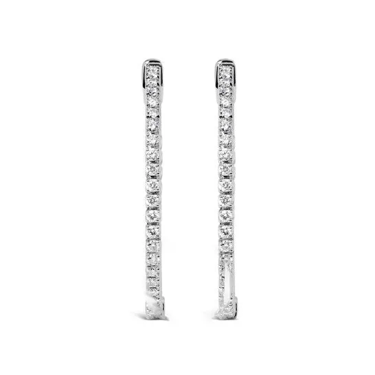 Earrings JMS always Original Haus of Brilliance 14K White Gold 1 12 Cttw Lab Grown Diamond Inside Out Hoop Earrings GH Color VS2SI1 Clarity Earrings JMS always Original Haus of Brilliance 14K White Gold 1 12 Cttw Lab Grown Diamond Inside Out Hoop Earrings GH Color VS2SI1 Clarity