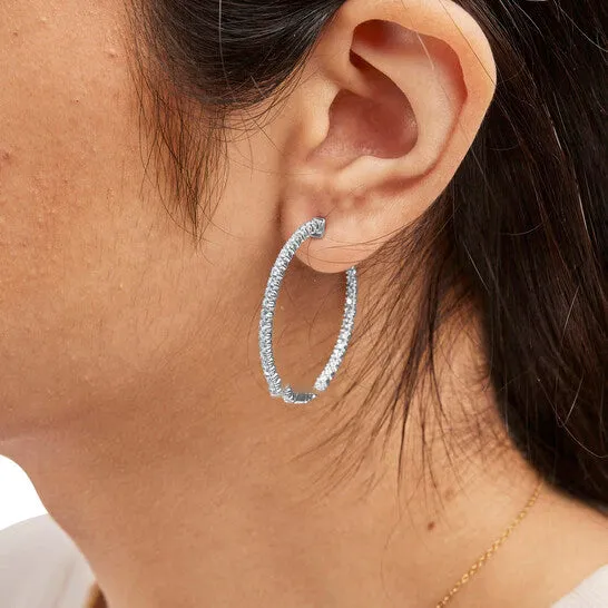 Earrings JMS always Original Haus of Brilliance 14K White Gold 1 12 Cttw Lab Grown Diamond Inside Out Hoop Earrings GH Color VS2SI1 Clarity Earrings JMS always Original Haus of Brilliance 14K White Gold 1 12 Cttw Lab Grown Diamond Inside Out Hoop Earrings GH Color VS2SI1 Clarity