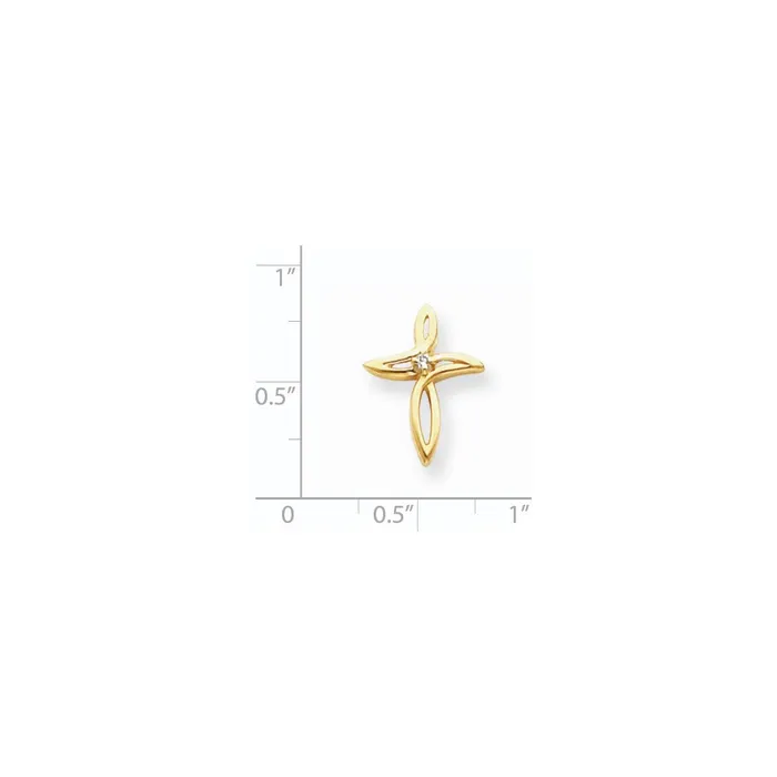 Goldiacom Necklaces 14k AA Diamond Passion Cross Pendant