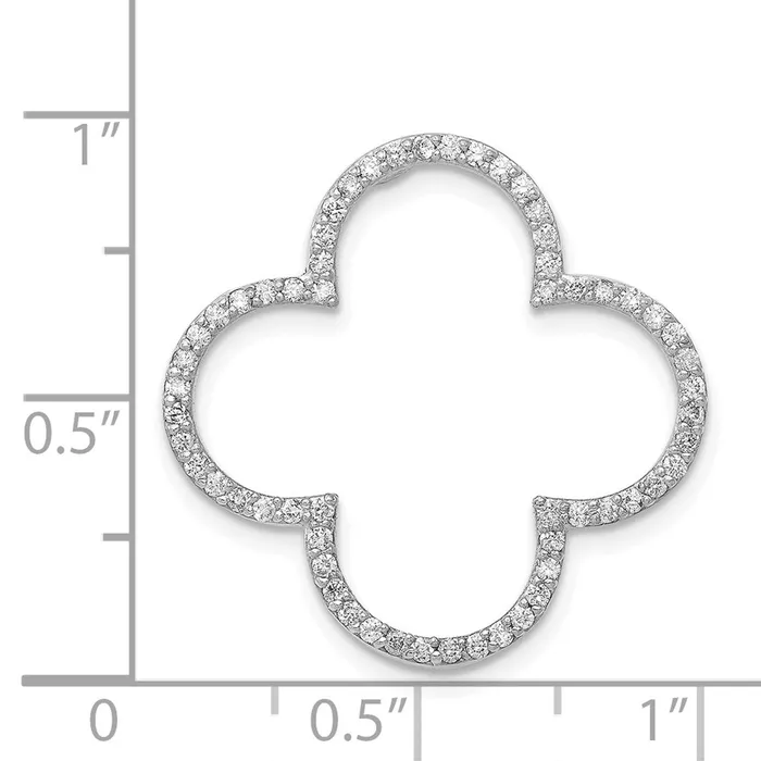 Goldia Necklaces 14k White Gold Medium Real Diamond Quatrefoil Design Pendant