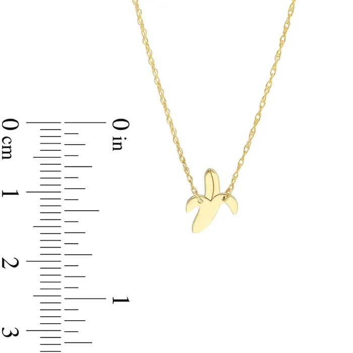 Mini Peeled Banana Necklace in 14K Gold Goldia Necklaces Mini Peeled Banana Necklace in 14K Gold Goldia Necklaces