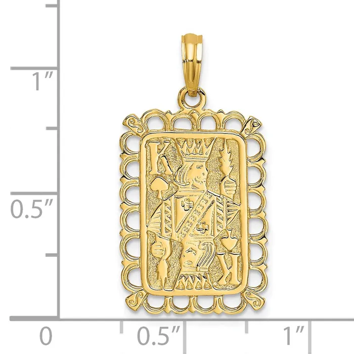 14K King Playing Card Charm TreasureFineJewelers Charm Necklaces