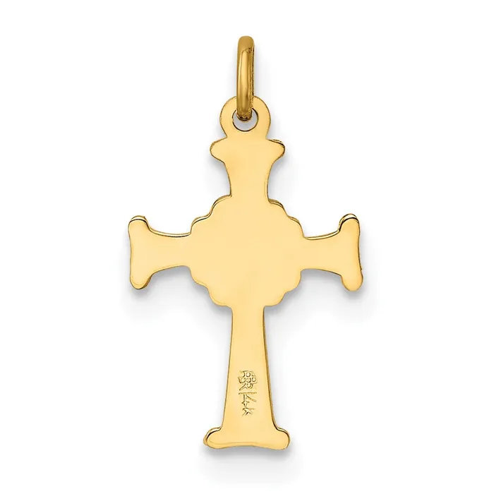 Charm Necklaces TreasureFineJewelers 14k Yellow Gold Celtic Cross Charm