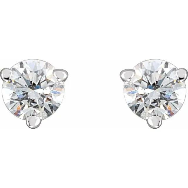 Earrings TreasureFineJewelers 14K White Gold 14 CTW Natural Diamond Friction Post Earrings
