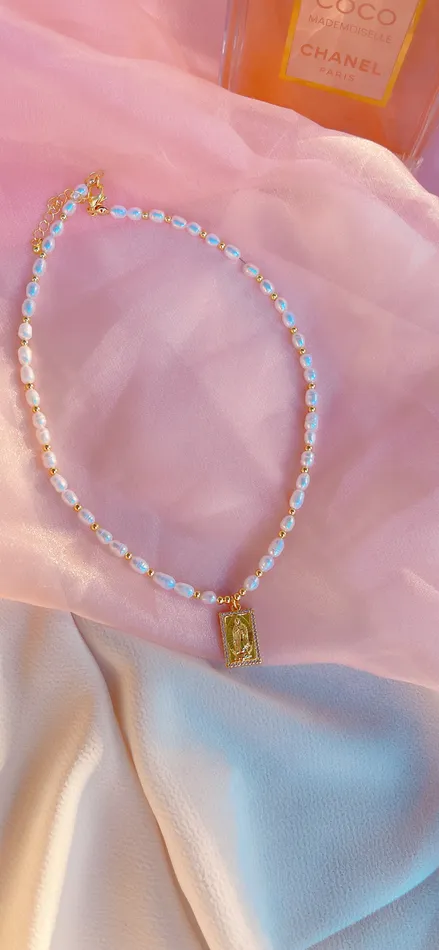 MP Jewelry Necklaces Mary Pearl Frame Necklace