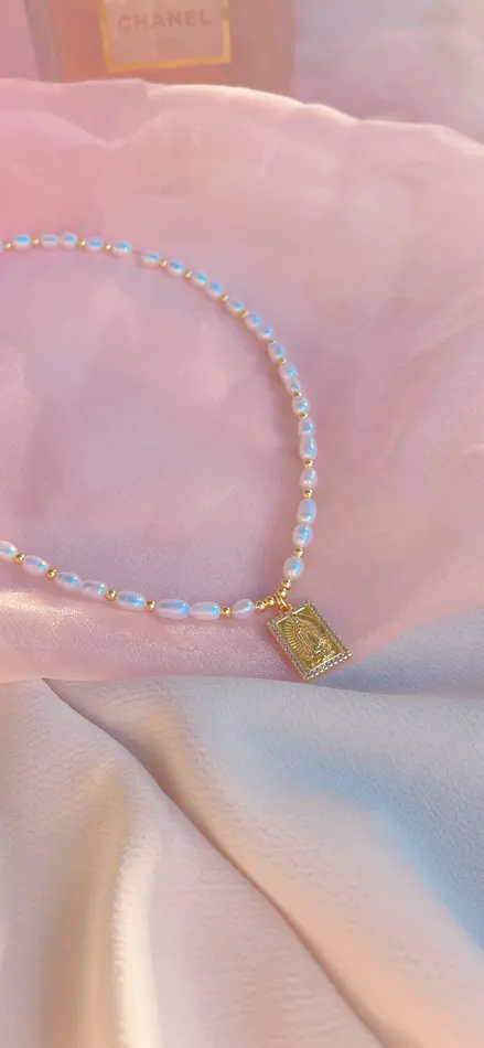 MP Jewelry Necklaces Mary Pearl Frame Necklace