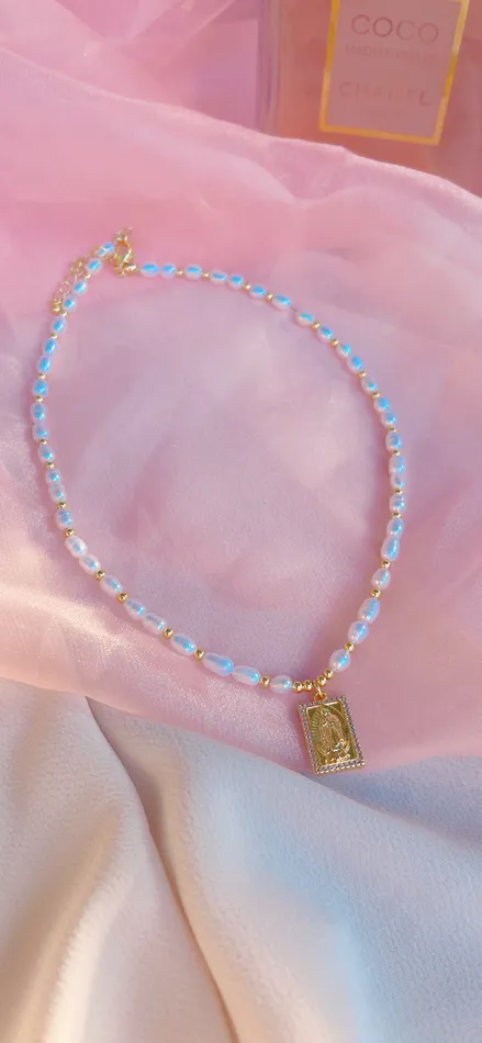 MP Jewelry Necklaces Mary Pearl Frame Necklace