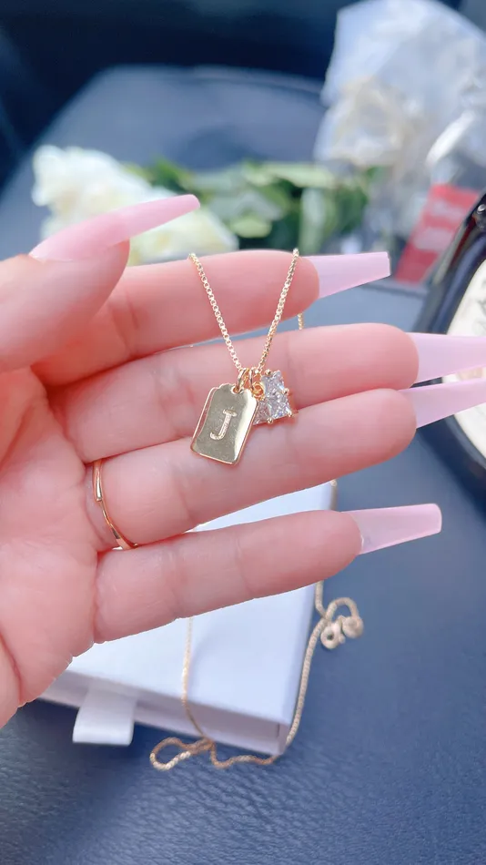 Necklaces MP Jewelry Amore Heart Initial Necklace