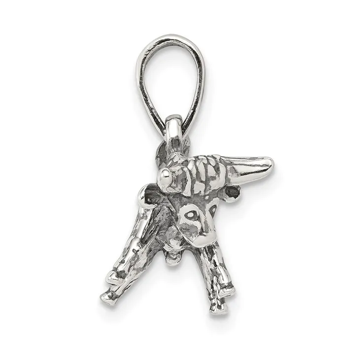 Necklaces Sterling Silver Antiqued Taurus Pendant TreasureFineJewelers