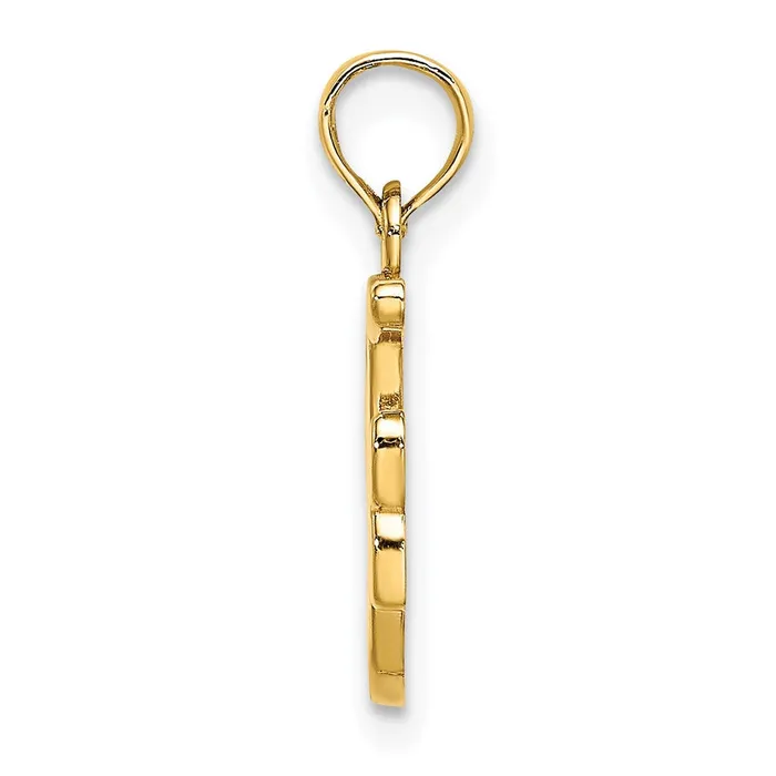 Necklaces TreasureFineJewelers 14k Yellow Gold Script Letter F Initial Pendant