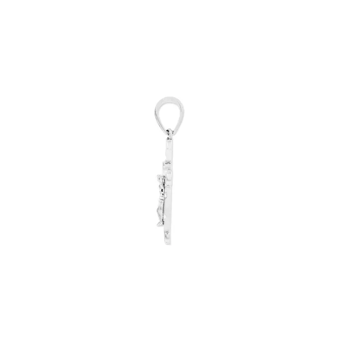 Necklaces TreasureFineJewelers Sterling Silver CZ Crucifix Pendant