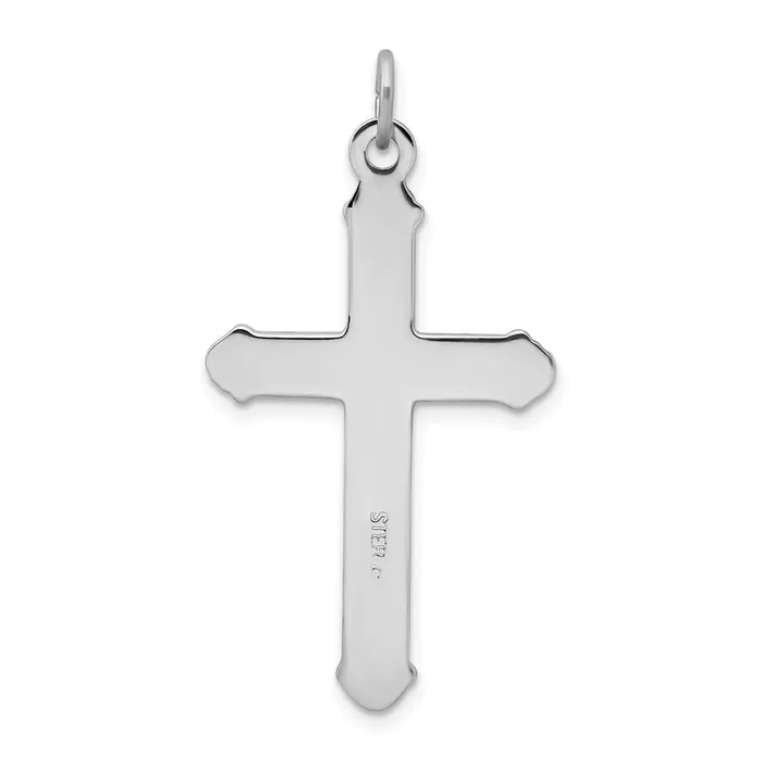 Necklaces TreasureFineJewelers Sterling Silver Goldtone Blk Rhod Criss Cross Design Cross Pendant