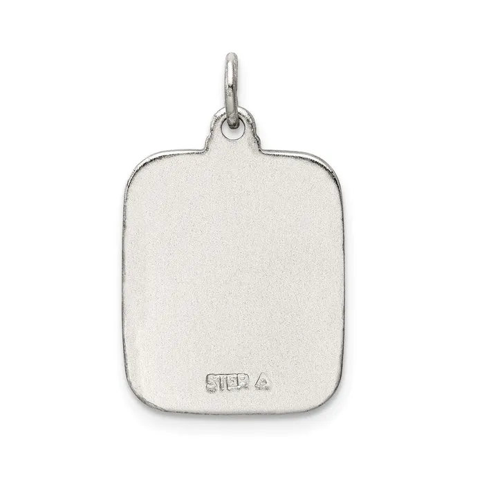 Necklaces TreasureFineJewelers Sterling Silver Pink Enamel Square St Christopher Medal Pendant