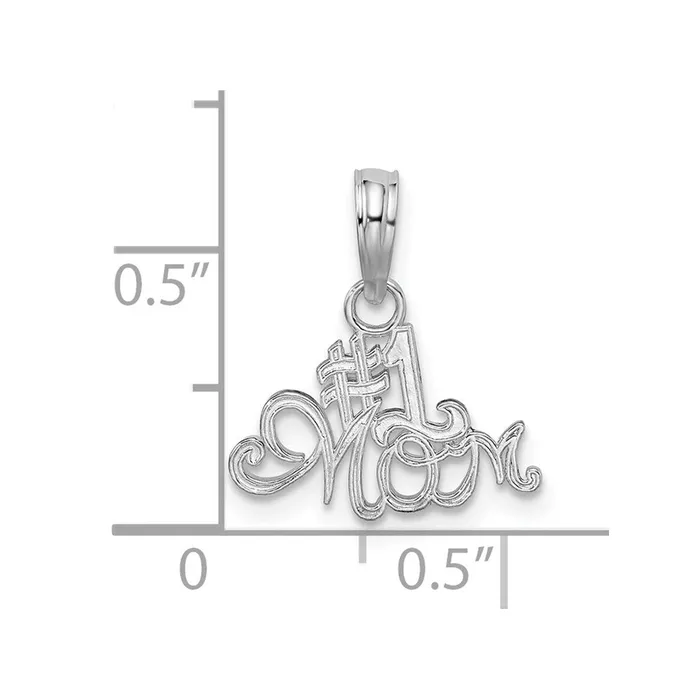 Necklaces TreasureFineJewelers Sterling Silver Polished 1 MOM Script Pendant