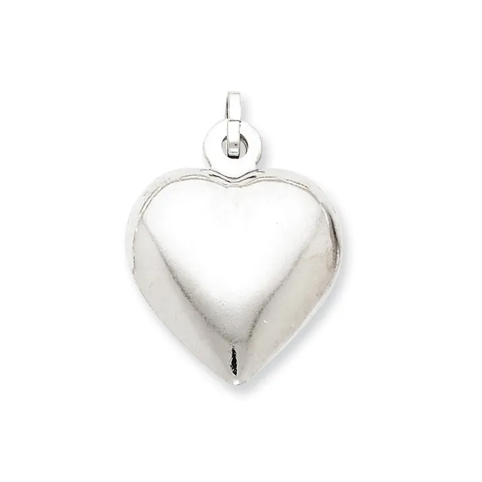Sterling Silver Puffed Heart Pendant TreasureFineJewelers Necklaces