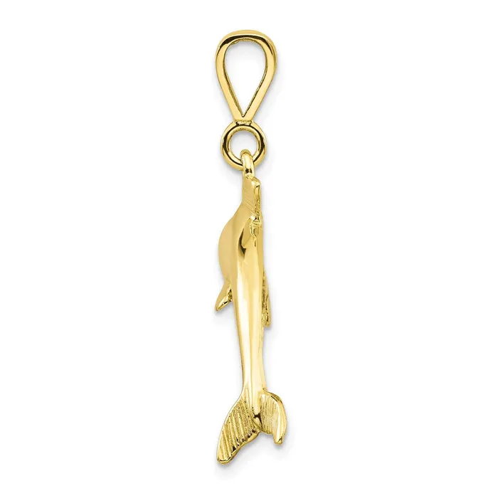TreasureFineJewelers Charm Necklaces 10k Dolphin Charm