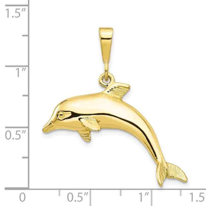 TreasureFineJewelers Charm Necklaces 10k Dolphin Charm