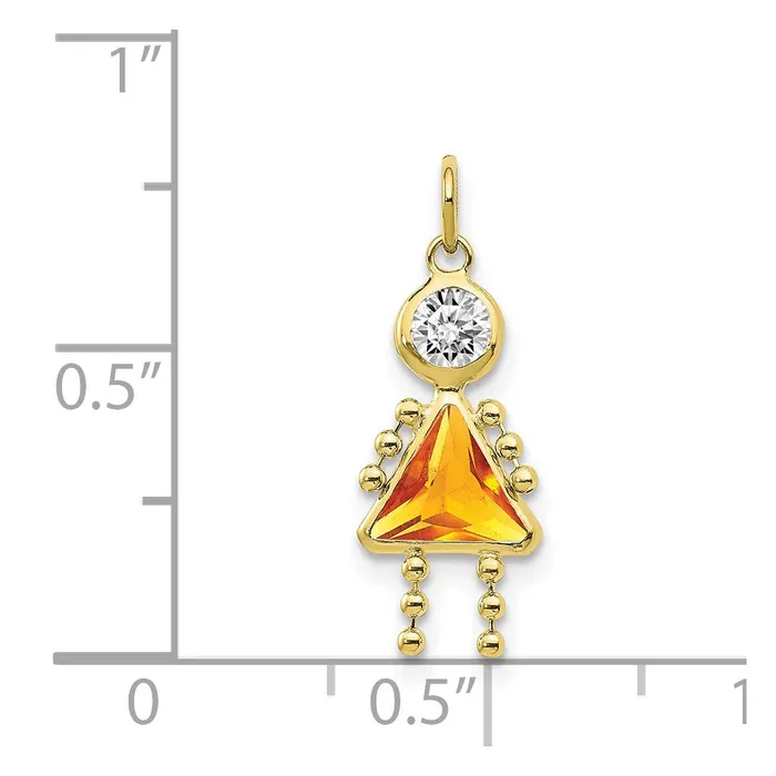 TreasureFineJewelers Charm Necklaces 10k November Girl Birthstone Charm