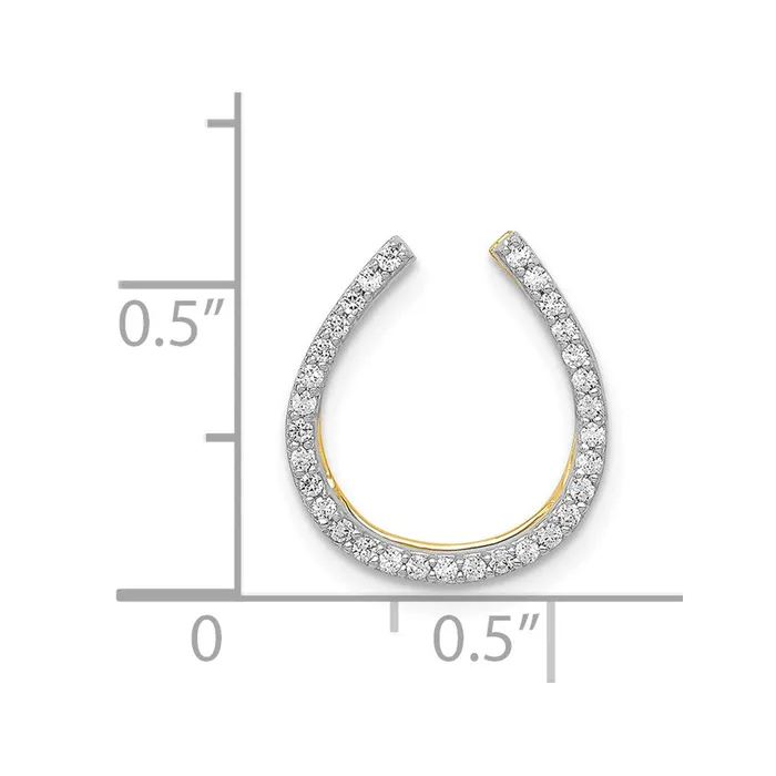TreasureFineJewelers Necklaces 14k Rhodium 155ct Diamond Horseshoe Necklace