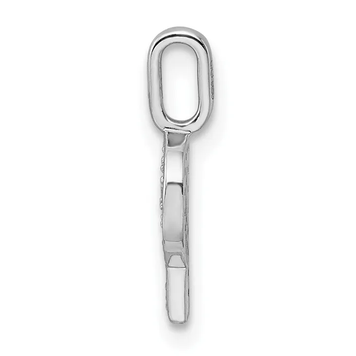 TreasureFineJewelers Necklaces 14K White Gold Diamond Letter P Initial Pendant