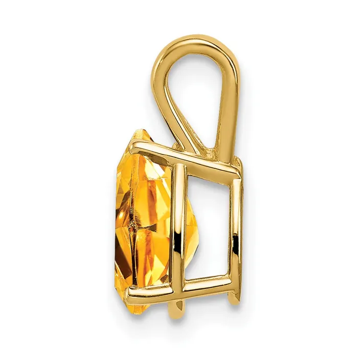 TreasureFineJewelers Necklaces 14k Yellow Gold 9x6mm Pear Citrine pendant