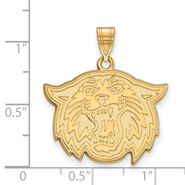 TreasureFineJewelers Necklaces Sterling Silver Goldplated Villanova University Wildcat Large Pendant