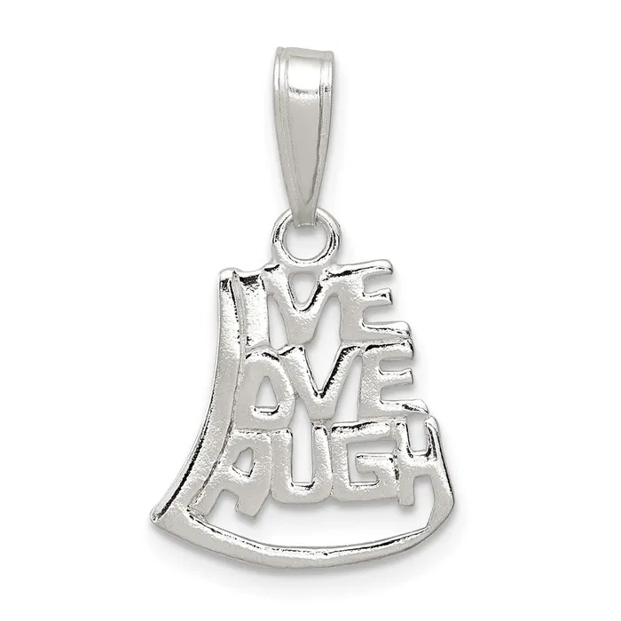 TreasureFineJewelers Necklaces Sterling Silver Live Love Laugh Pendant