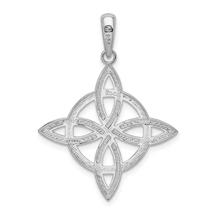 TreasureFineJewelers Necklaces Sterling Silver Polished Celtic Eternity Knot Pendant