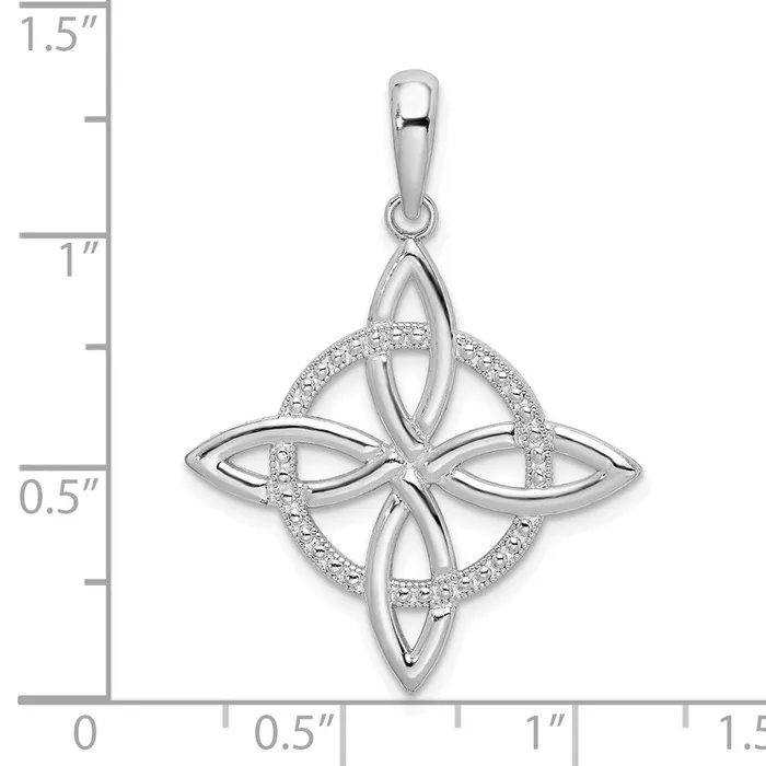 TreasureFineJewelers Necklaces Sterling Silver Polished Celtic Eternity Knot Pendant