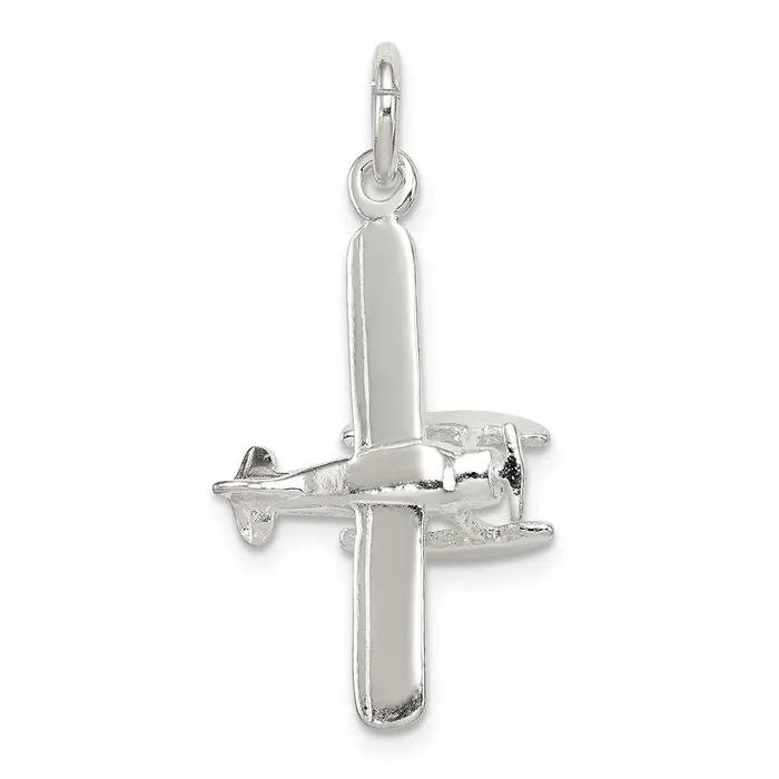 TreasureFineJewelers Necklaces Sterling Silver Polished Floatplane Pendant TreasureFineJewelers Necklaces Sterling Silver Polished Floatplane Pendant