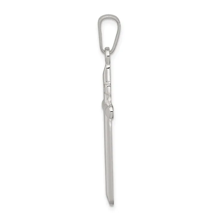 TreasureFineJewelers Necklaces Sterling Silver Polished INRI Cross Pendant