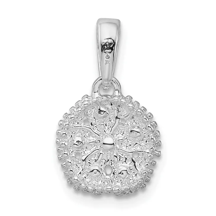 TreasureFineJewelers Necklaces Sterling Silver Polished Sand Dollar w14k Starfish Pendant