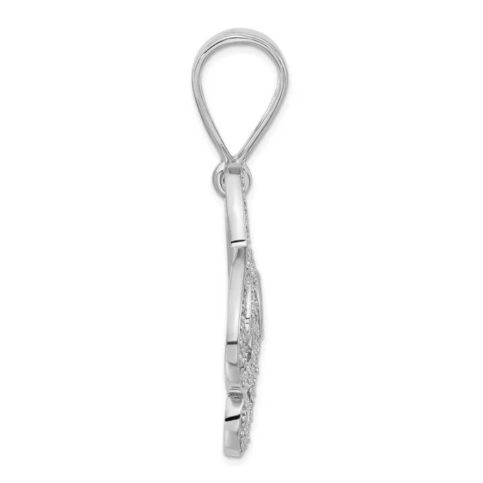 TreasureFineJewelers Sterling Silver CZ Musical Note and CD Pendant Necklaces