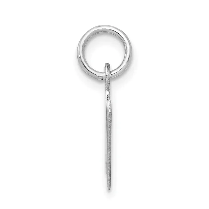 TreasureFineJewelers Sterling Silver Rhodiumplated Letter N Initial Charm Necklaces