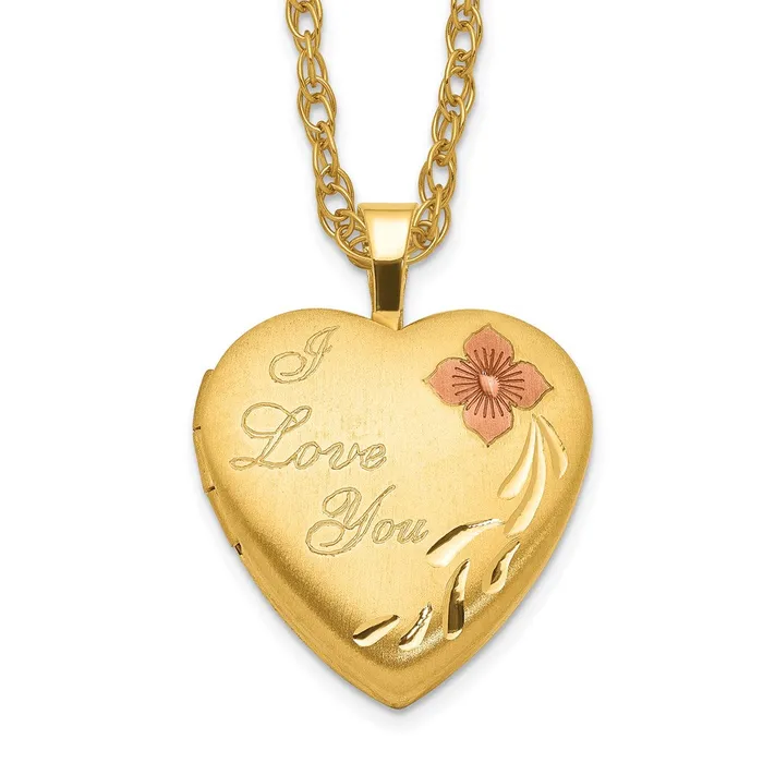 120 Gold Filled 16mm Enameled Flower I Love You Heart Locket NecklaceWBCQLS29218 WB Choice Jewelry Necklaces 120 Gold Filled 16mm Enameled Flower I Love You Heart Locket NecklaceWBCQLS29218 WB Choice Jewelry Necklaces