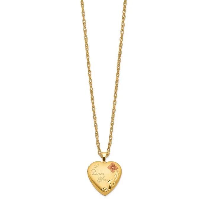 120 Gold Filled 16mm Enameled Flower I Love You Heart Locket NecklaceWBCQLS29218 WB Choice Jewelry Necklaces 120 Gold Filled 16mm Enameled Flower I Love You Heart Locket NecklaceWBCQLS29218 WB Choice Jewelry Necklaces
