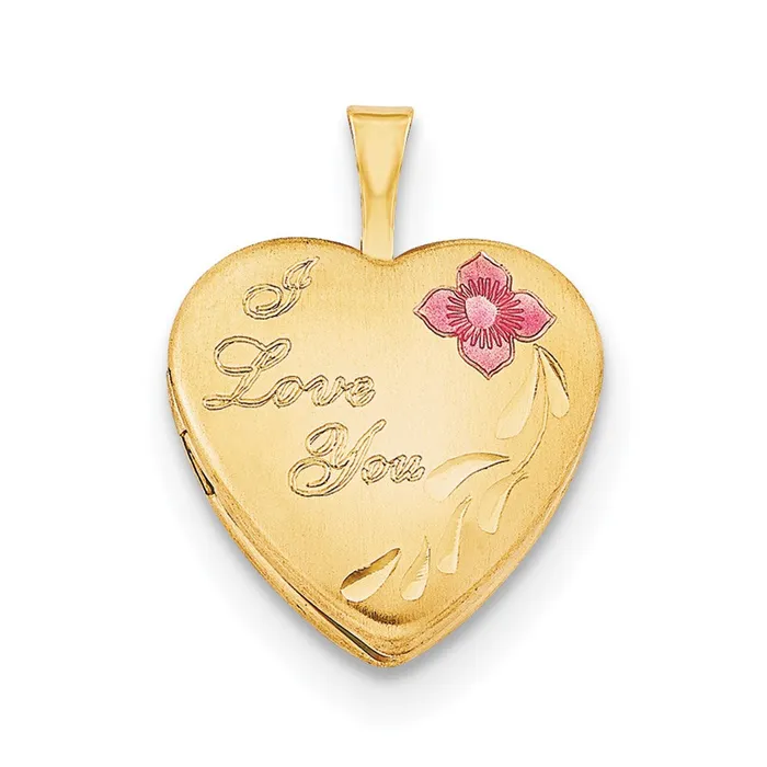 120 Gold Filled 16mm Enameled Flower I Love You Heart Locket NecklaceWBCQLS29218 WB Choice Jewelry Necklaces 120 Gold Filled 16mm Enameled Flower I Love You Heart Locket NecklaceWBCQLS29218 WB Choice Jewelry Necklaces
