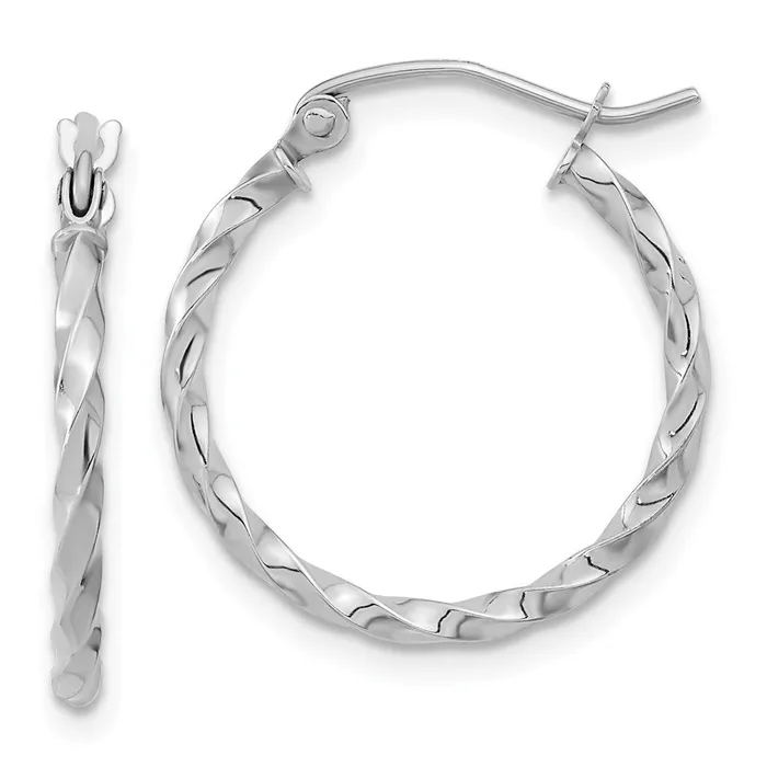10k WG Twist Polished Hoop EarringWBC10TC390W WB Choice Jewelry Earrings