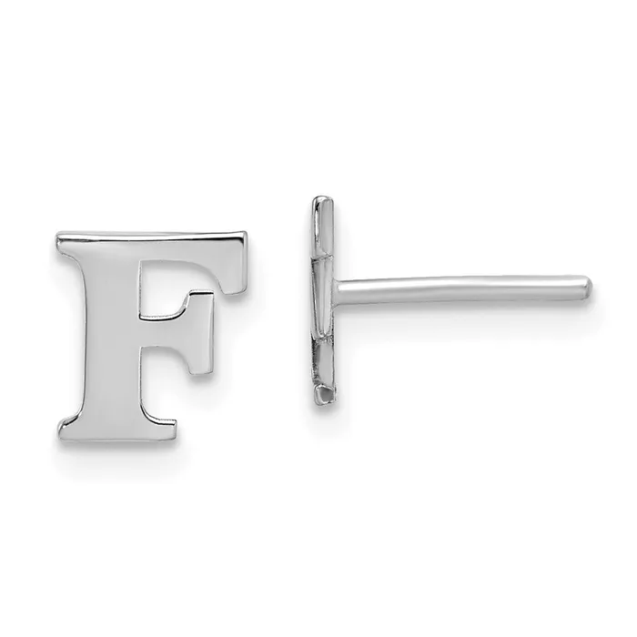 10KWPolished Initial Letter F Post EarringsWBC10XNE46WF WB Choice Jewelry Earrings 10KWPolished Initial Letter F Post EarringsWBC10XNE46WF WB Choice Jewelry Earrings