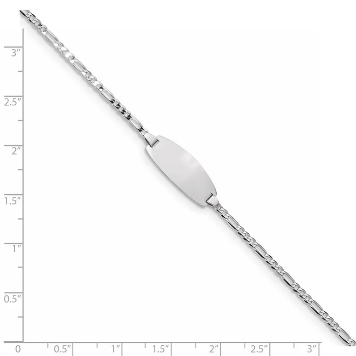 Bracelets WB Choice Jewelry 14k White Gold Oval Figaro ID BraceletWBCLID84W7 Bracelets WB Choice Jewelry 14k White Gold Oval Figaro ID BraceletWBCLID84W7