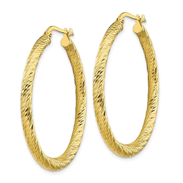 Earrings 10k 3x30 Diamondcut Round Hoop EarringsWBC10TF1343 WB Choice Jewelry Earrings 10k 3x30 Diamondcut Round Hoop EarringsWBC10TF1343 WB Choice Jewelry
