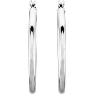 Earrings 14K White 25 mm Hoop Earrings202706000PSTWBC WB Choice Jewelry Earrings 14K White 25 mm Hoop Earrings202706000PSTWBC WB Choice Jewelry