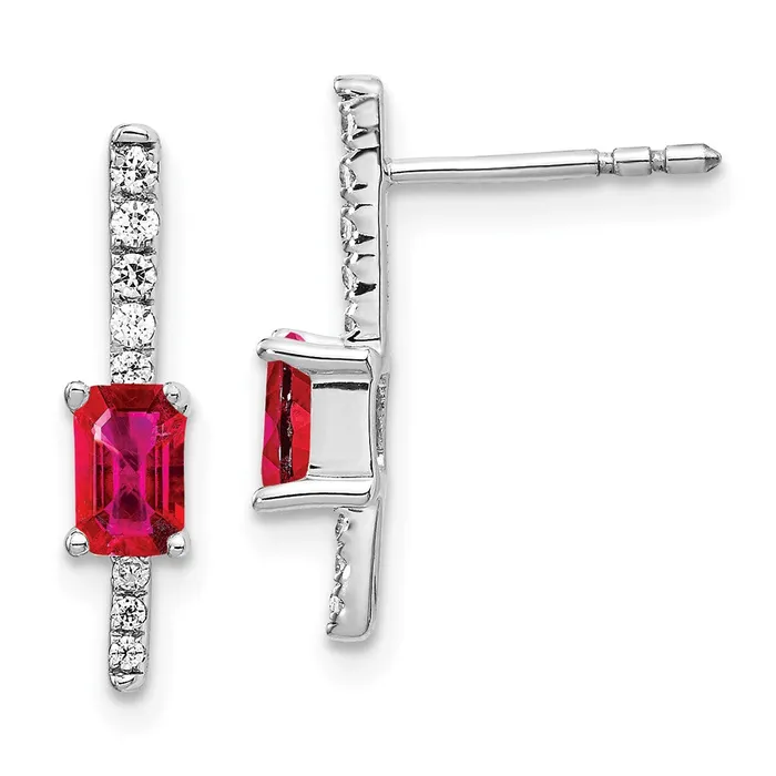 Earrings 14k White Gold Diamond and Ruby Fancy EarringsWBCEM3874RU014WA WB Choice Jewelry Earrings 14k White Gold Diamond and Ruby Fancy EarringsWBCEM3874RU014WA WB Choice Jewelry