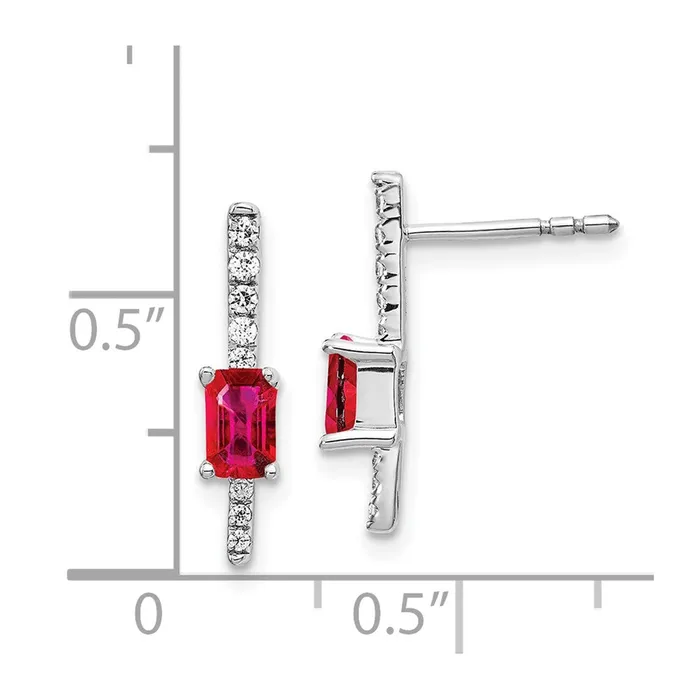 Earrings 14k White Gold Diamond and Ruby Fancy EarringsWBCEM3874RU014WA WB Choice Jewelry Earrings 14k White Gold Diamond and Ruby Fancy EarringsWBCEM3874RU014WA WB Choice Jewelry