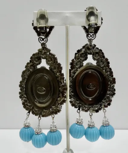 Earrings Vintage by Misty Vrba Turquoise Chandelier Earrings