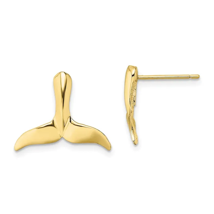 Earrings WB Choice Jewelry 10K 2D Whale Tail Post EarringsWBC10TE819