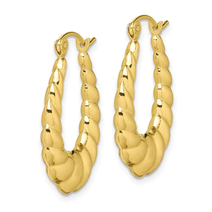 Earrings WB Choice Jewelry 10k Polished Twisted Hollow Hoop EarringsWBC10ER288 Earrings WB Choice Jewelry 10k Polished Twisted Hollow Hoop EarringsWBC10ER288